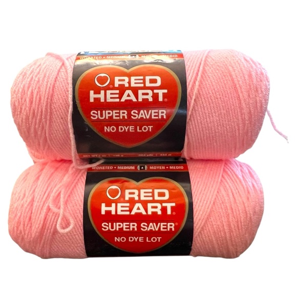 Lot Of 3 Yarn Skeins Petal Pink #0373 Red Heart New Bright Colorful USA Made - Picture 1 of 9